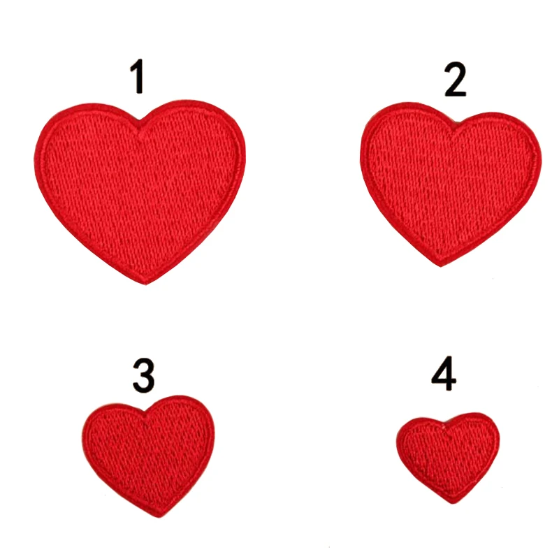 

1Pcs Four Size Love Heart Embroidery Patch For Clothing Cute Motif Iron On Patches DIY Badge Garment Decoration