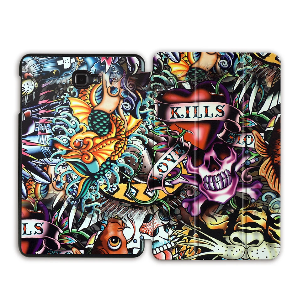 Чехол MTT с мультипликационным принтом для samsung Galaxy Tab A A6, 10,1 дюймов, SM-T580, T580, тонкий чехол из искусственной кожи с откидывающейся подставкой, чехол для планшета, защитный чехол, T580 - Цвет: SS04