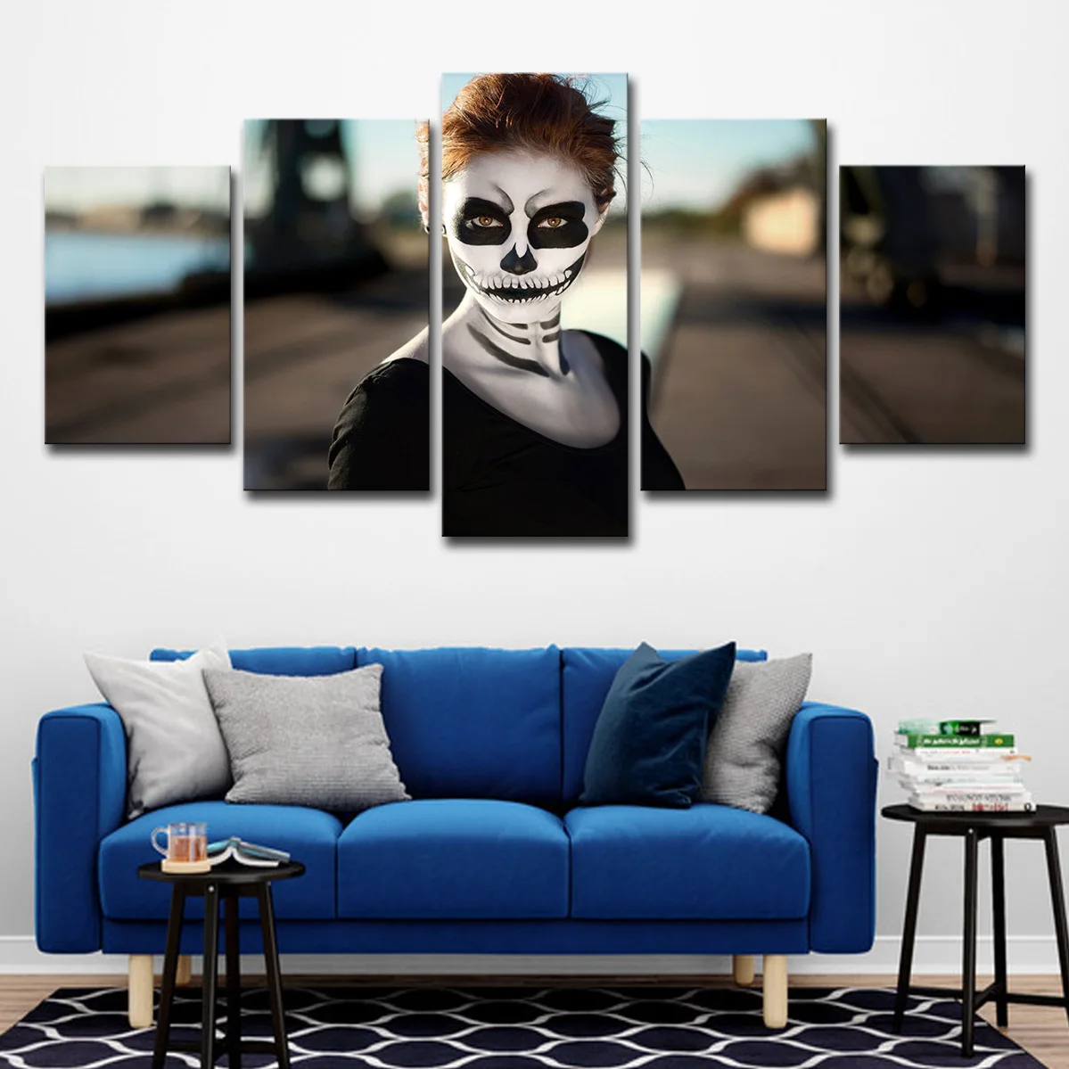 

, 5 Wall Art GIRL'S Halloween Group Oil Painting Room Decoration