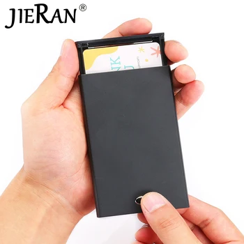 

New RFID Anti-theft Smart Wallet Thin ID Card Holder Unisex Automatically Metal Bank Credit Card Holder Business Mini Card Case
