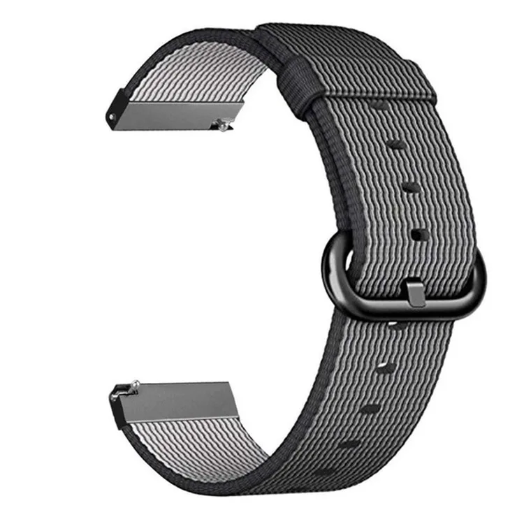 20 мм 22 мм ремешок в полоску для samsung Galaxy Watch Active 46 мм 42 мм нейлоновый ремешок для samsung gear Sport S2 S3 huawei Watch gt 2 - Цвет ремешка: black