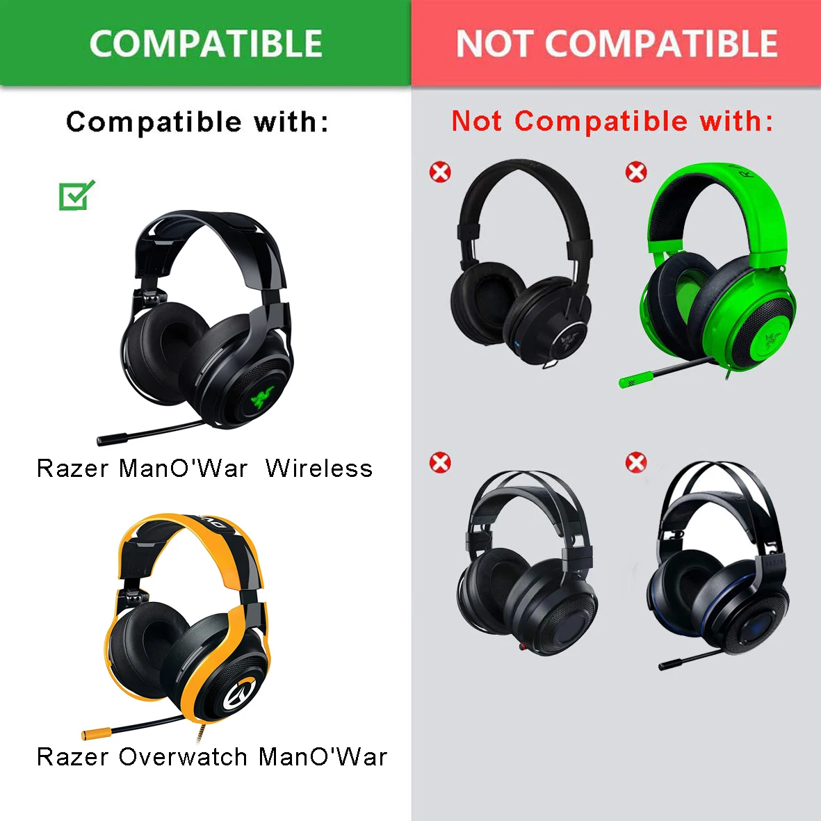 Охлаждающие гелевые амбушюры для наушников razer mano-war 7,1/Overwatch