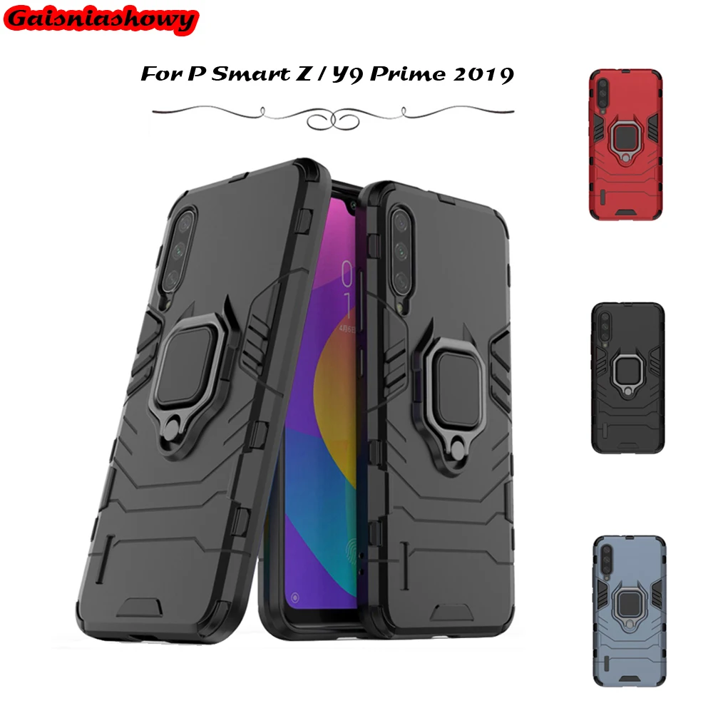 Case For Huawei P Smart Z Honor 9X Pro Magnetic Car Holder Rubber Silicon Cover Y9 Prime 2019 Kickstand Phone |