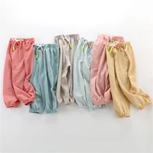 Штаны для новорожденных, летние тонкие штаны из хлопка для маленьких мальчиков и девочек, повседневные штаны для малышей