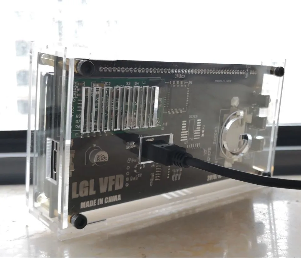 VFD clock Vacuum fluorescent display Two-color VFD screen 5V power supply time memory 6 inches wall clock clock parts