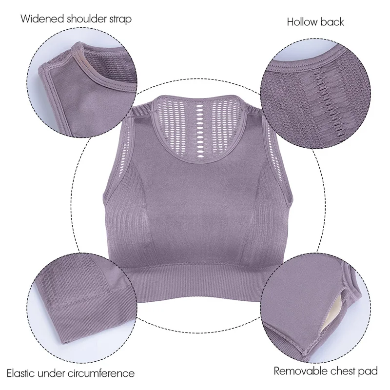 Сексуальный спортивный бюстгальтер с эффектом пуш-ап, бюстгальтер для фитнеса, бесшовное нижнее белье, укороченный топ из сетчатой ткани для тренировок, дышащий жилет для бега, женский бюстгальтер для йоги