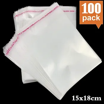 

500pcs 15*18cm Clear Self Adhesive Opp Food Candy Cookie Jewelry Gift Bags Packing Card Sock Plastic Bag