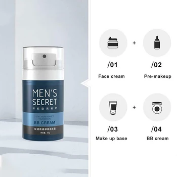 

Men's Concealer Men BB Concealer Waterproof Sweatproof Refresh Natural Color Skin Care Face Foundation Base Makeup 50g