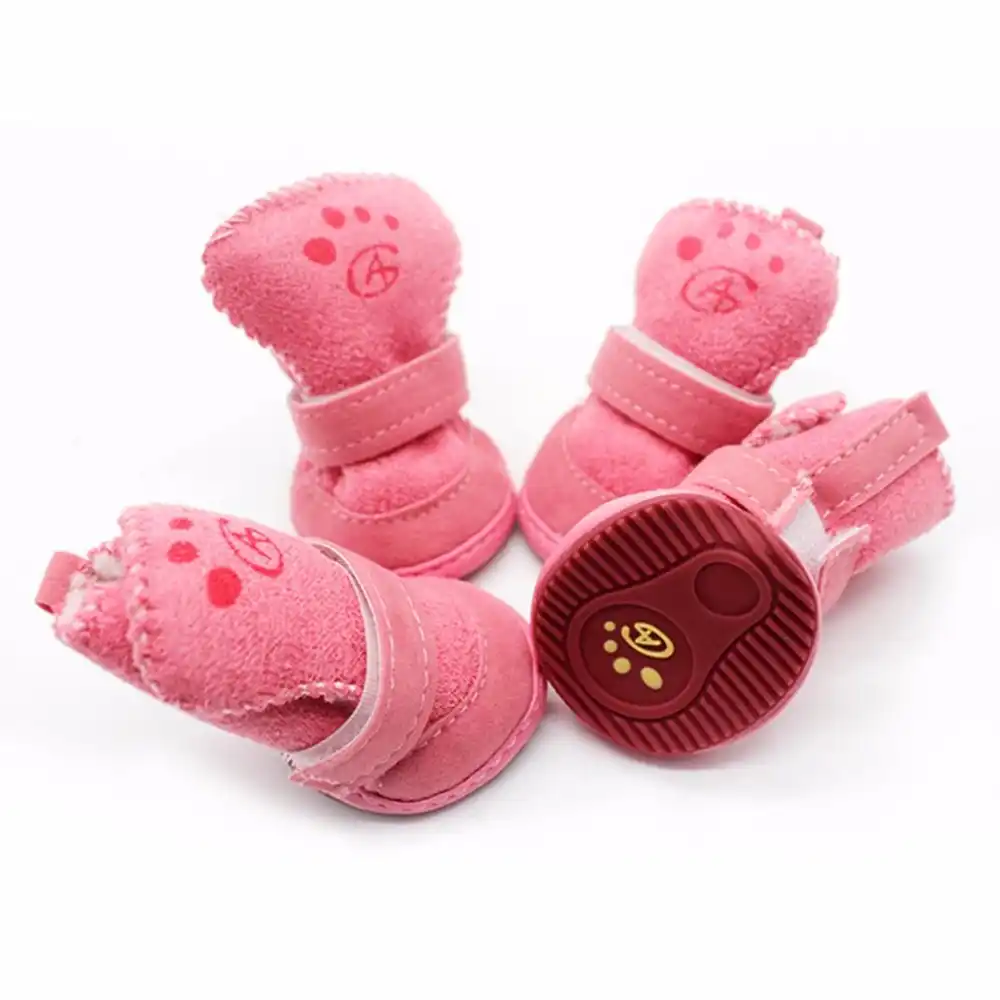 pink dog booties