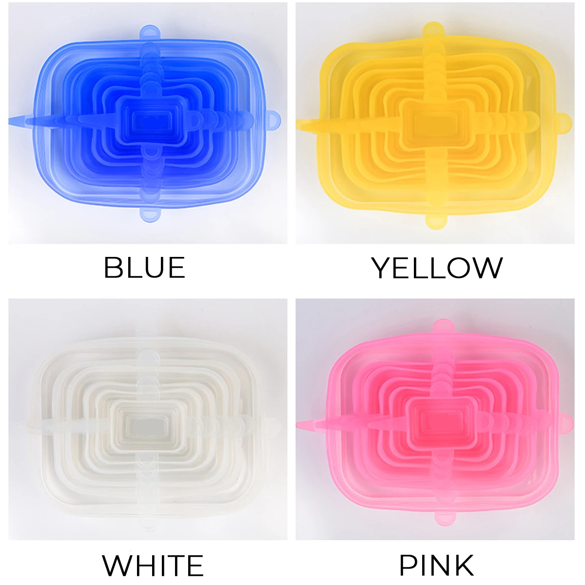 

6pcs Reusable Silicone Caps for Food Stretch Silicone Cover Universal Fresh Covers Fruit Wrap Bowl Pot Lid Kitchen Accessories