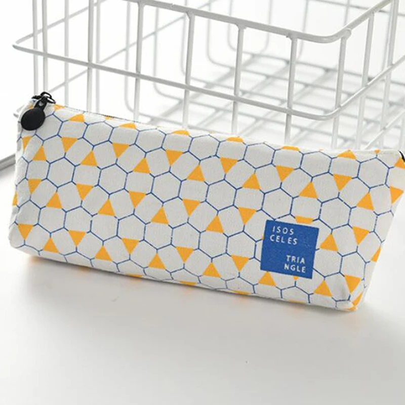 Canvas Large Capacity Pencil Storage Geometry Pencil case Stationery Storage Organizer Case School Supply Home Storage Bag