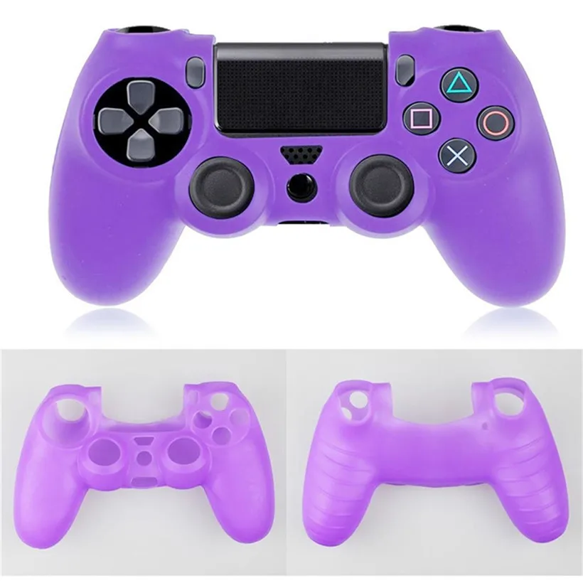 Фиолетовый CARPRIE высококачественный мягкий силиконовый чехол для Playstation PS4 контроллер анти-капля аксессуары 90731 - Цвет: Фиолетовый