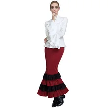 Sd-ретро Женская облегающая юбка с кружевными оборками, украшенная русалочкой, юбка-карандаш в обтяжку бедра, женская элегантная юбка-Русалка