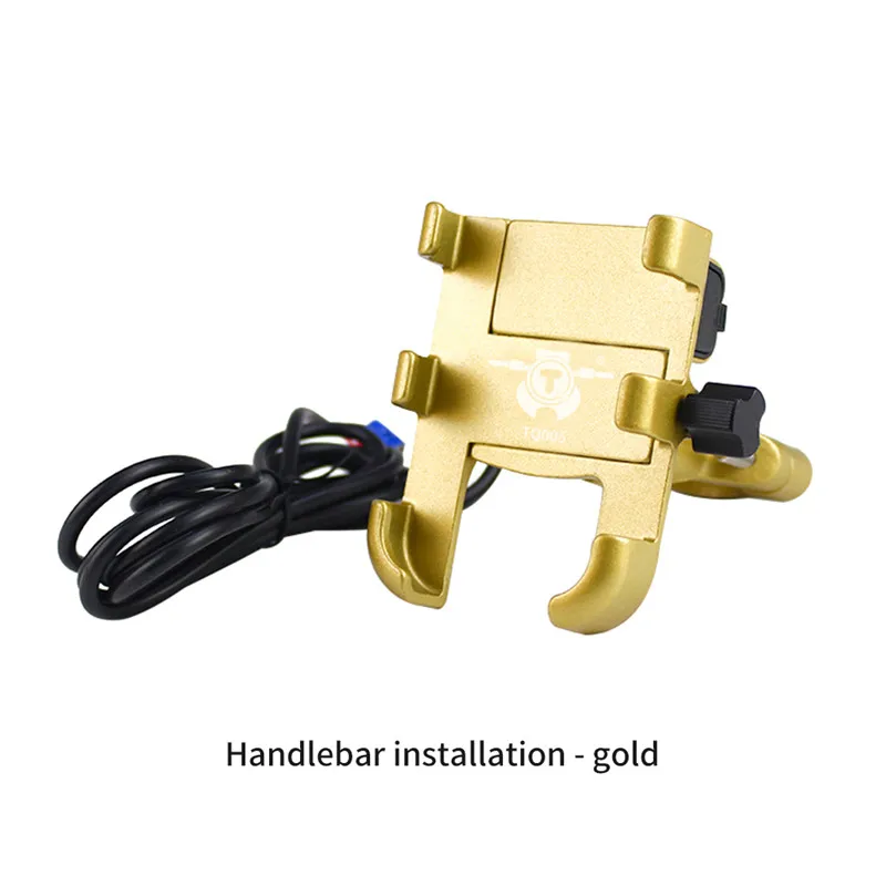 Handlebar - gold Держатель для мобильного телефона супер быстрая зарядка 3,0 USB зарядное устройство из алюминиевого сплава вращение на 360 градусов автомобильные принадлежности Универсальный кронштейн стабильный - Цвет: Handlebar - gold