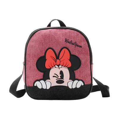 Детский рюкзак с рисунком Минни Маус, сумка для детского сада, маленькая школьная сумка, Холщовый Рюкзак