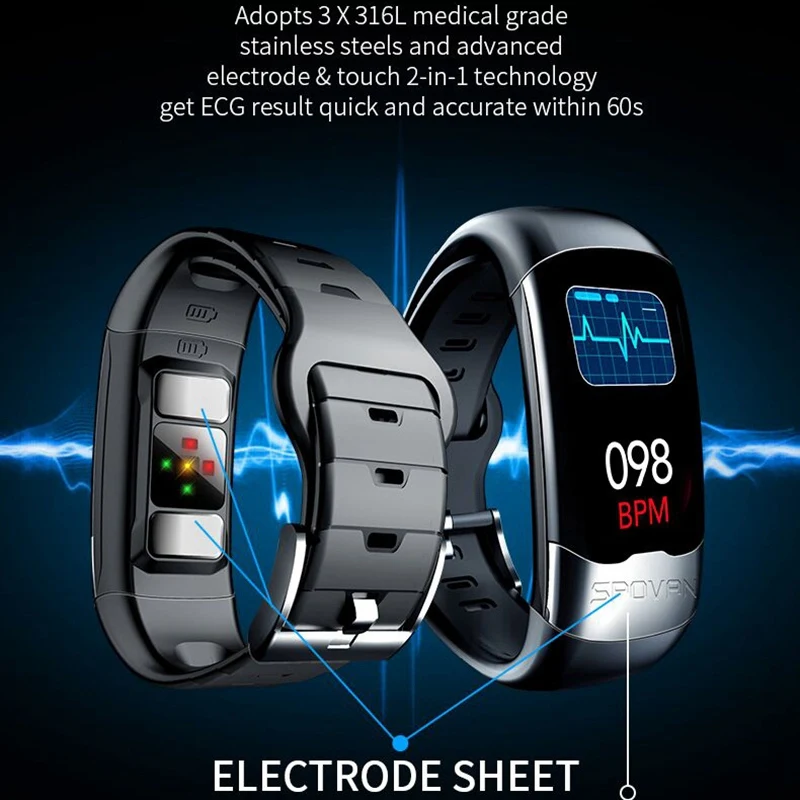 IG-Spovan ЭКГ спортивный смарт-браслет Usb мода датчик сердечного ритма браслет для фитнеса здоровое кровяное давление кислород S