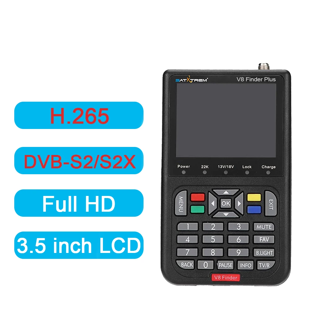 Satxtrem V8 Finder Plus Sat Finder DVB-S2 спутниковый Finder H.265 Full HD цифровой спутниковый измеритель сигнала FTA Satfinder