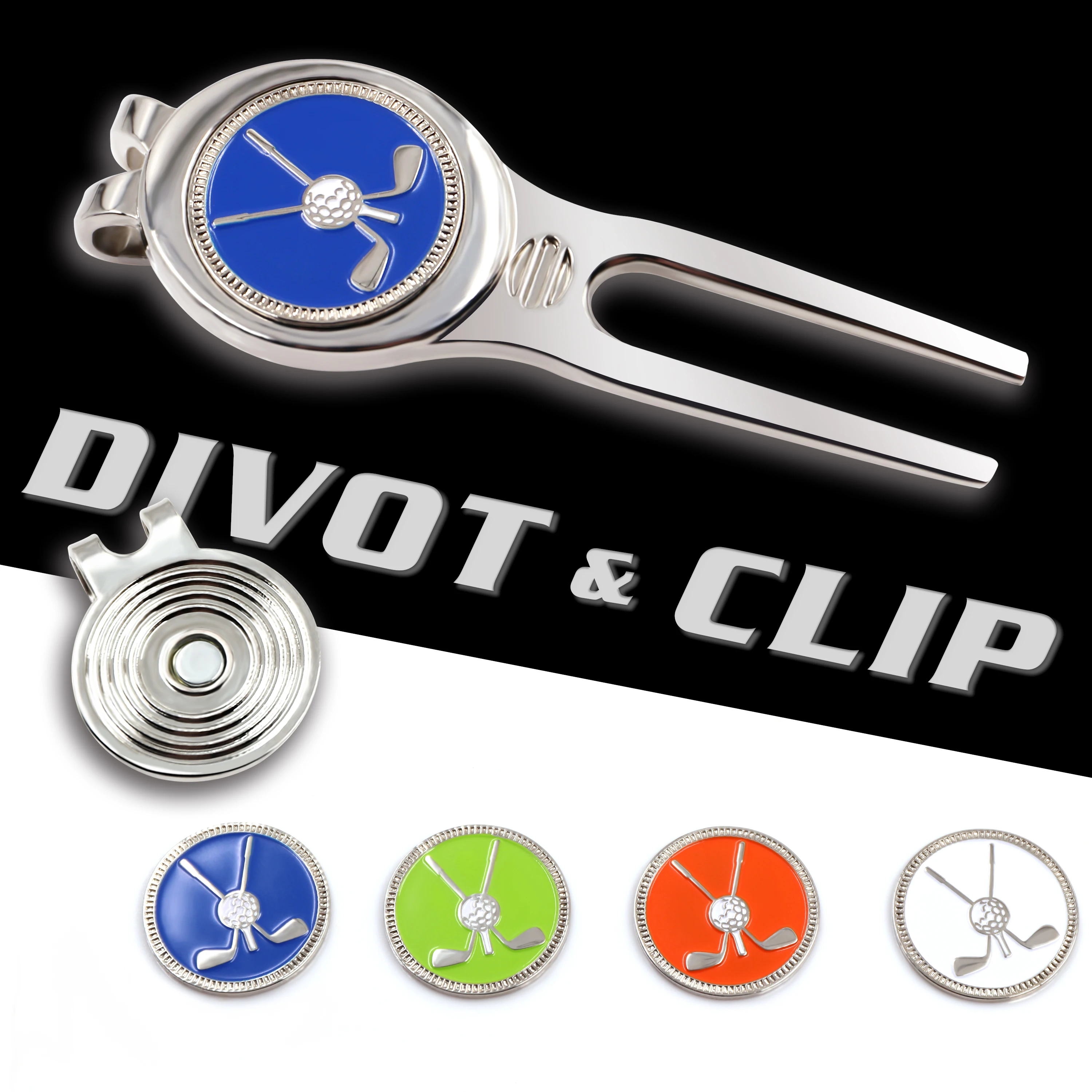 Champkey Luxury Golf Accessories Set Including Golf Brush,Golf Tees,Golf Score Caddy,Golf Divot Tool,Cap Clip,Ball Marker,etc.