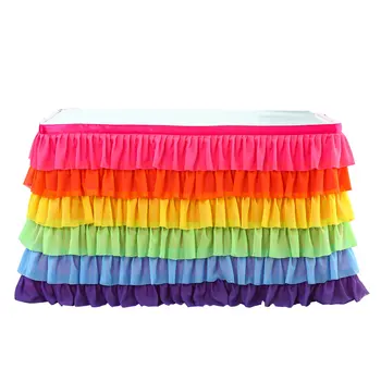 

2020 Fashion Multicolor Table Cloth Cover Rectangle Table Skirt Tableware Birthday party Festive Decor