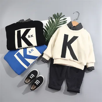 

Baby THICKEN Tracksuit Children Boys Girls Hooded Pants 2Pcs Kids Suit Cotton Infant WINTER WARM Clothing Sport Sets 1-4 YEARS