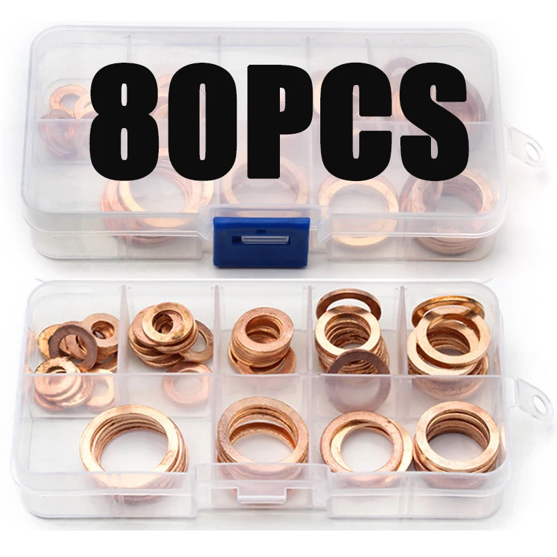 80 шт./компл. M6/M8/M10/M12/M14/M16/M18/M20 Твердые медные вдавливаемые шайбы распорка плоское