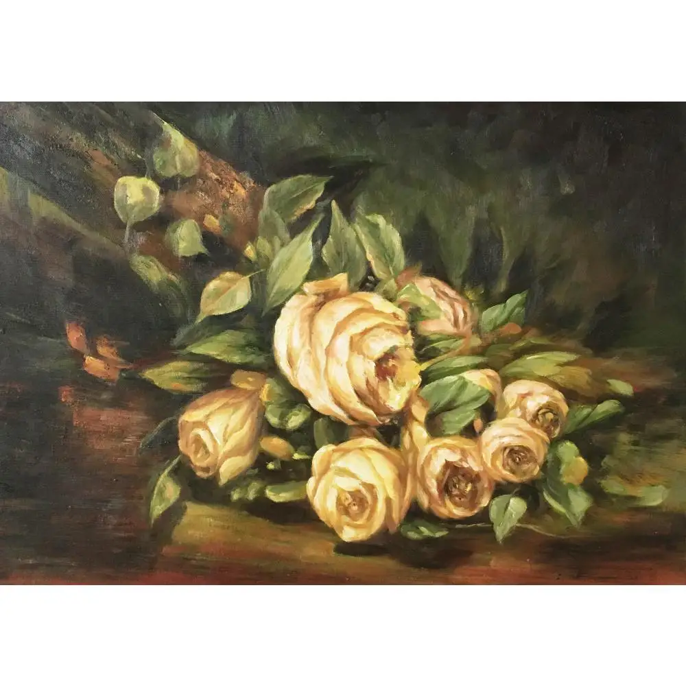 

Wall picture flowers Painting yellow roses canvas Poster oil print modern art for living room decor High quality