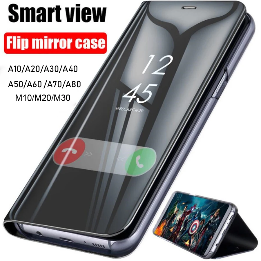 Умный зеркальный Чехол С Откидывающейся Крышкой для samsung Galaxy A50 A30 A10 A20 A40 A60 A70 A80 A90