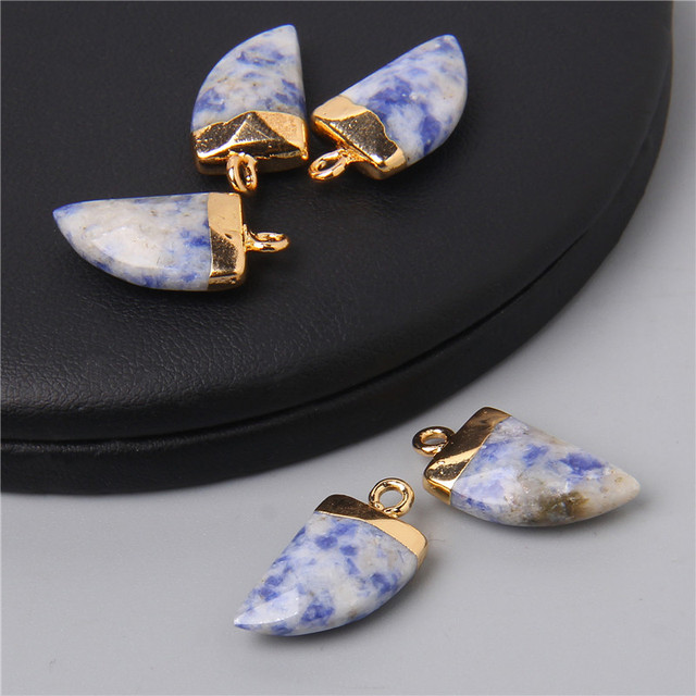 Natural Stone Pendants Faceted Agates Crystal Turquoises Opal Amethysts Quartz Pendant Charm for Jewelry Making 10x20mm Diy