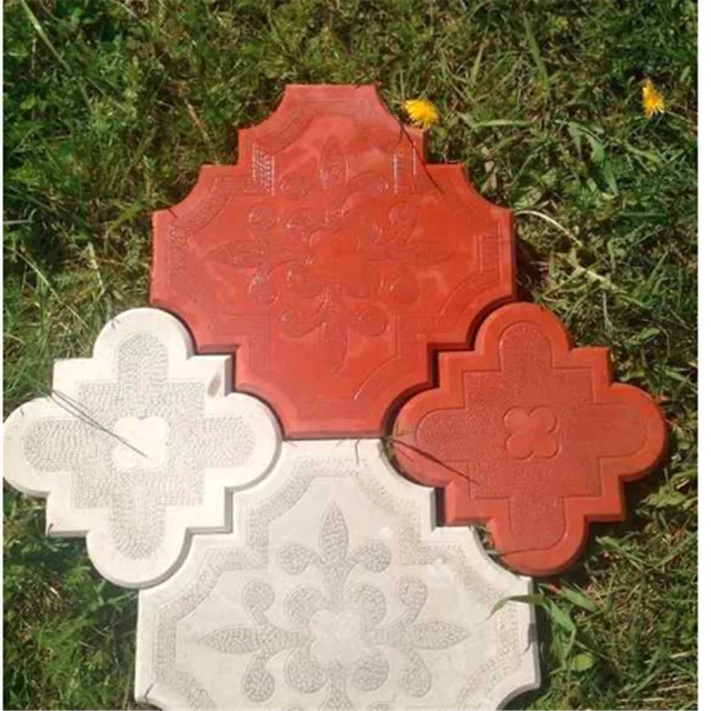 Egy Két Készlet Műanyag Beton Út Útját Készíti A Burkolat Penész Diy 3D Virágmintás Tégla Burkolatformák - Image 4