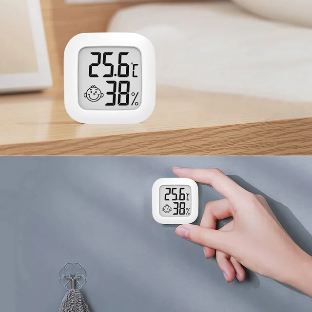 Digitális Hőmérő Higriller Beltéri Hőmérsékleti Páratartalom Kültéri Hőmérséklet Mérése Otthoni Iroda Számára (Akkumulátor Nélkül) - Image 5
