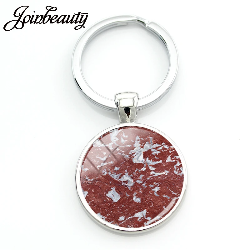JOINBEAUTY Luxury Marble Stone Texture Glass Metal Keychain Men Women Jewelry Key Chain Ring Holder For Car Bag MB05 | Украшения и