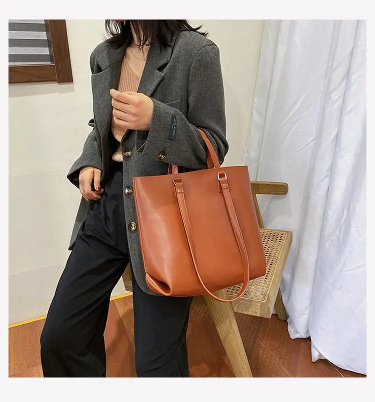 2 шт., Женская Высококачественная кожаная сумка, сумка-тоут, женская сумка через плечо, Ol брендовая сумка для покупок, модные женские большие сумки - Цвет: Другое