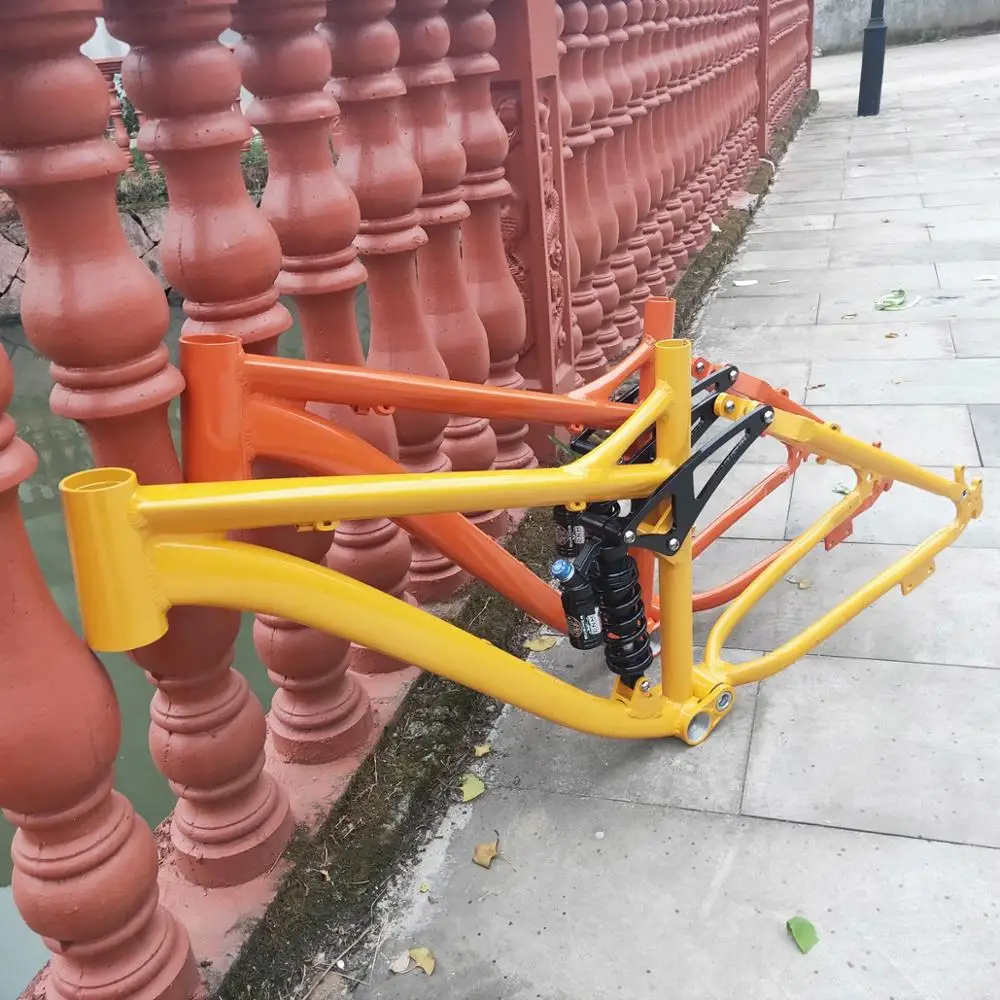 26X17 inch Kalosse 68mm BB Full suspension bike frame 190mm travel