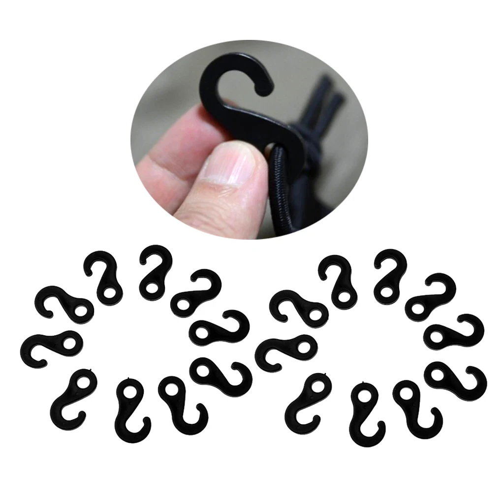 20 Pcs Heavy Duty Plastic Hook For Fasten Camping Tent Bungee Cord End 20 Pcs Heavy Duty Plastic Hook For Fasten Camping Tent Bungee Cord End