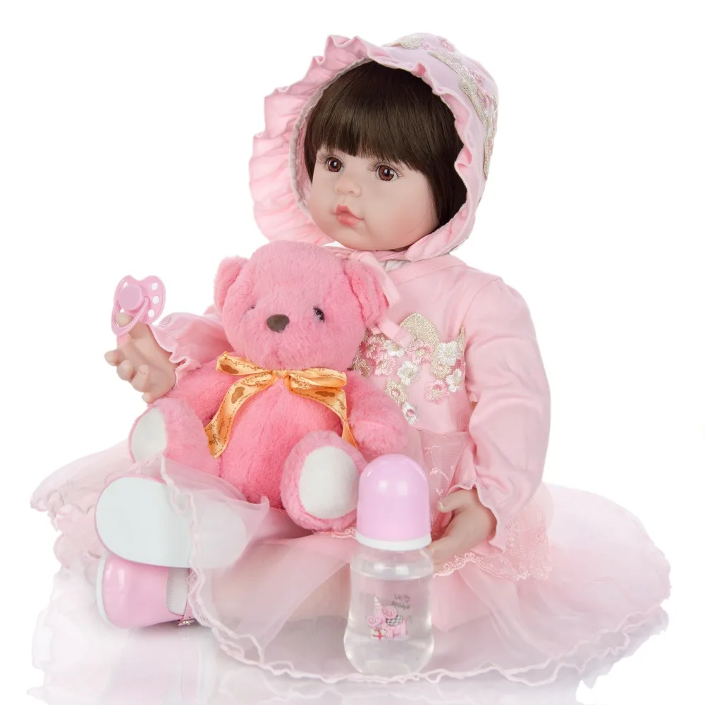 NPK кукла Boneca Reborn 24 дюймов мягкая силиконовая, виниловая кукла 60 см Мягкая силиконовая Reborn Реалистичная кукла-младенец Bebes Reborn Dolls
