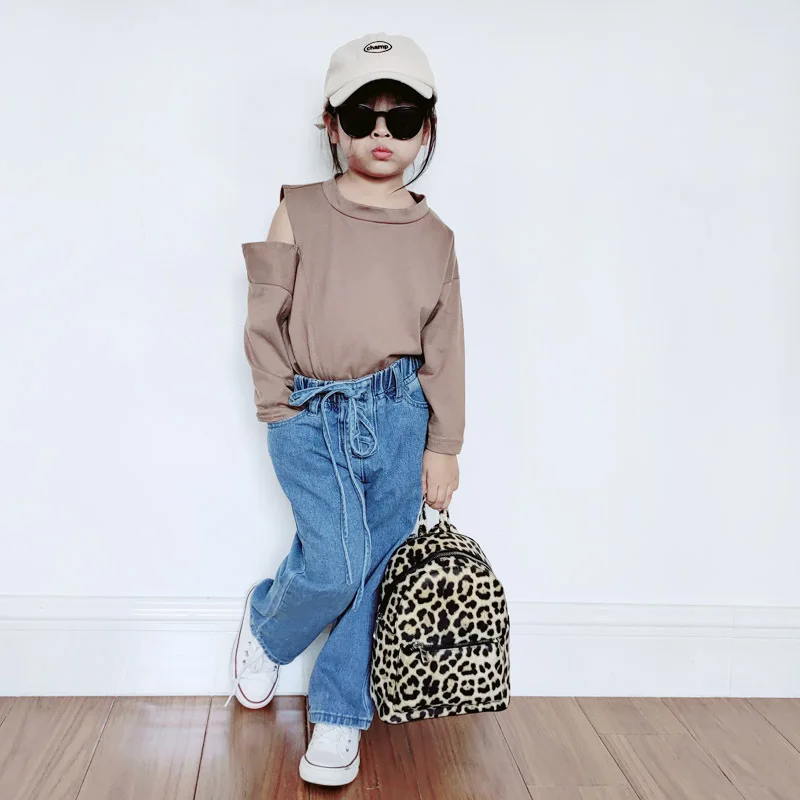 

Girls Korean Style Tether Straight Barrel Wide Leg Jeans Baby Girl Pants Toddler Girl Fall Clothes 2022 Korean Baby Clothes