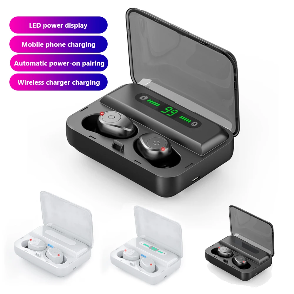 

DIDIHOU TWS Bluetooth V5.0 6D Stereo Earphone Wireless Headphones LED Power Display Waterproof 1200mAh Power Bank Phone Holder