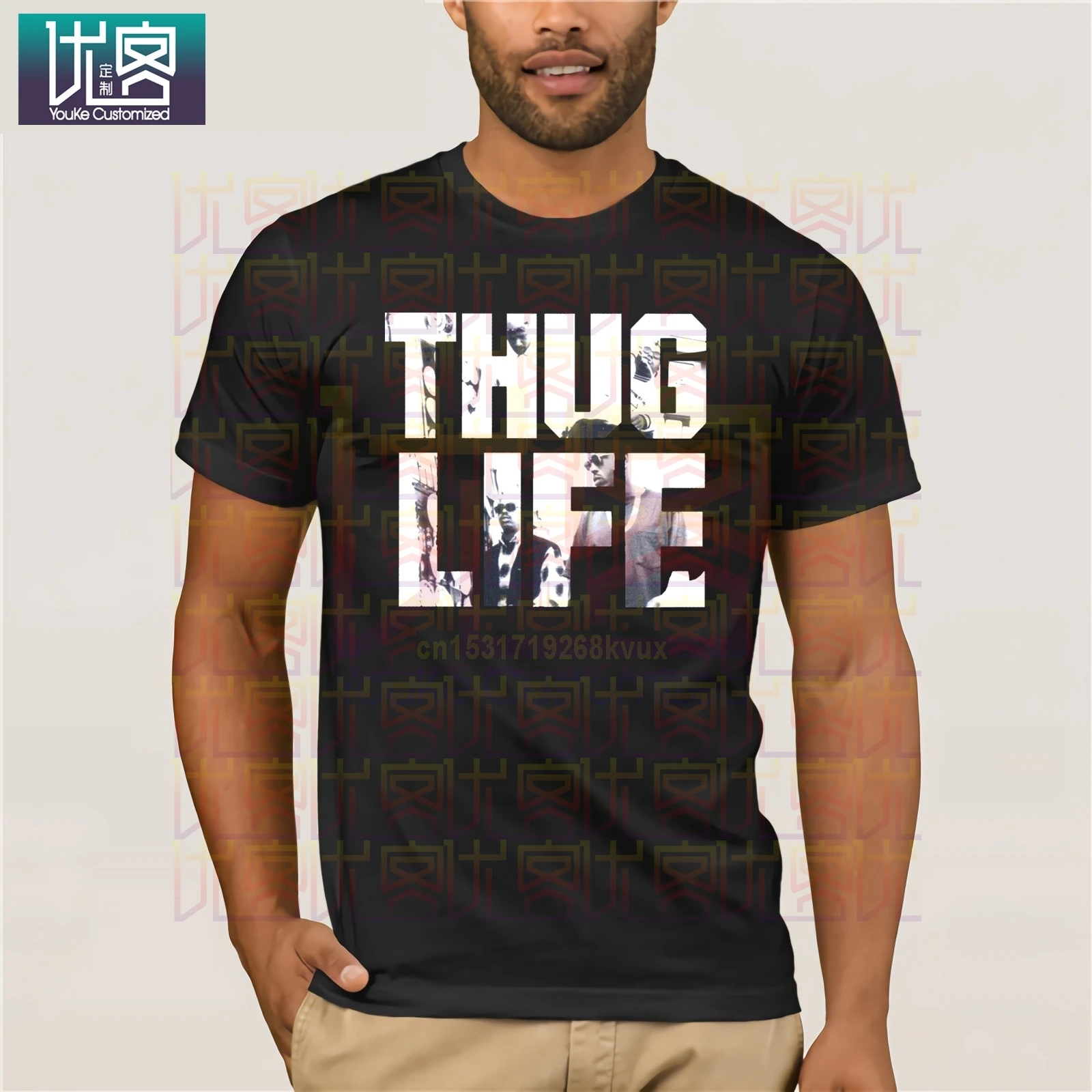 Футболка Tupac Thug Life одежда 2pac популярная футболка с круглым вырезом 100% хлопок