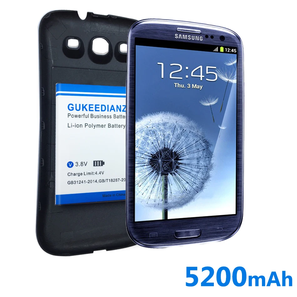Аккумулятор GUKEEDAINZI 5200 мАч для Samsung GALAXY S3 SIII I9300 расширенные аккумуляторы мобильных