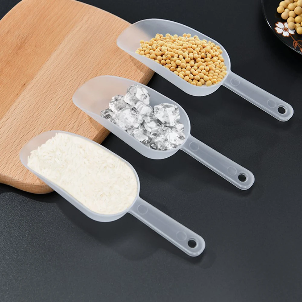 Mini Plastic Ice Scoop Measuring Scoops Multifunctional Frosted Transparent Small Shovel High Qulity Kitchen Accessories