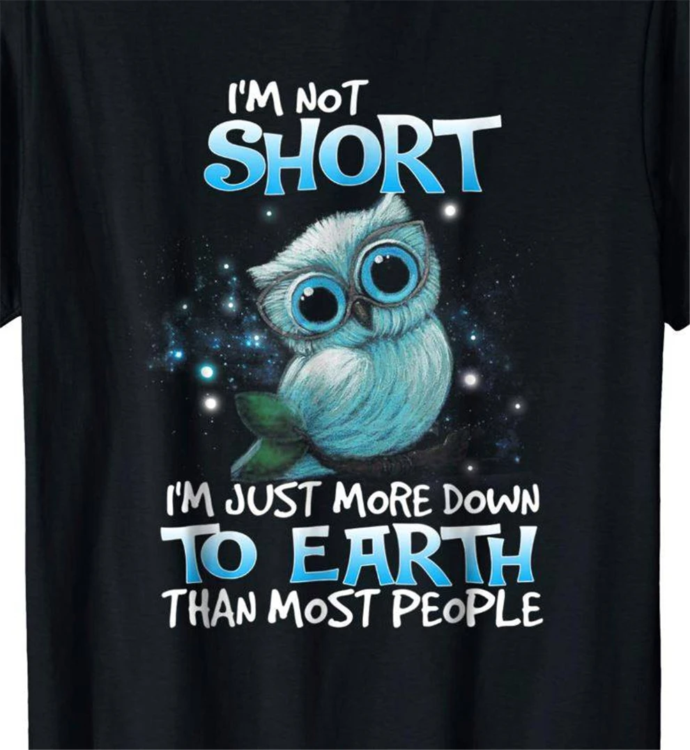Футболка с принтом Совы I'm Close I'M Just More Down To Earth Than Most People | Мужская одежда