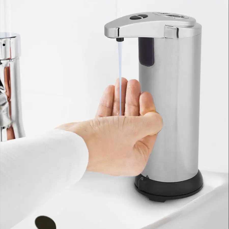 

250ml Stainless Steel Automatic Liquid Soap Dispenser Infrared Induction Touchless Soap Sanitizer Dispensador for Bathroom Use