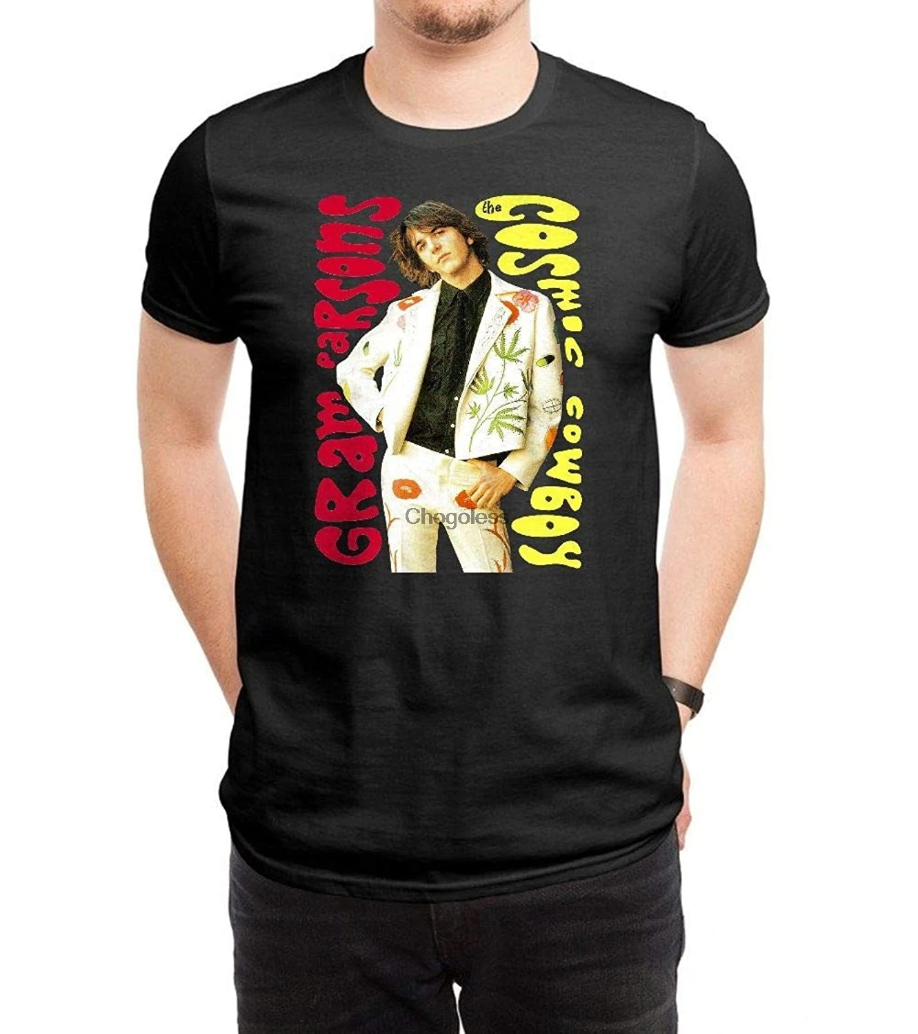 Мужские футболки Gram Parsons черные | Мужская одежда
