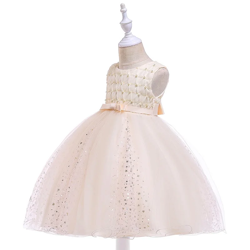 Кружевное торжественное платье-пачка принцессы с блестками на свадьбу детская одежда с цветочным узором для девочек детские праздничные свадебные платья