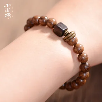 

Gold Lines Ebony Bracelets Gold Lines Nanmu Chinese Eaglewood Ebony driftwood Buddhist Prayer Bead Women's Couples Bracelets