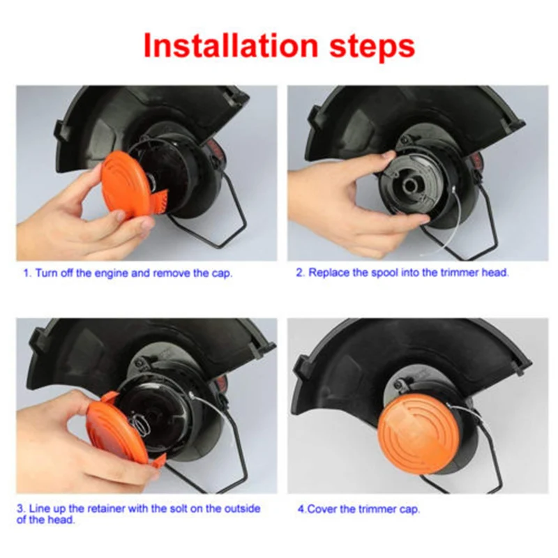 Для Black& Decker запасной струнный триммер Strimmer оранжевая крышка+ катушка и линия* 3