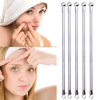 

5 Pcs Stainless Steel Blackhead Comedoner Acne Pimple Blemish Extractor Remover Stainless Acne Needles Tweezers Tools