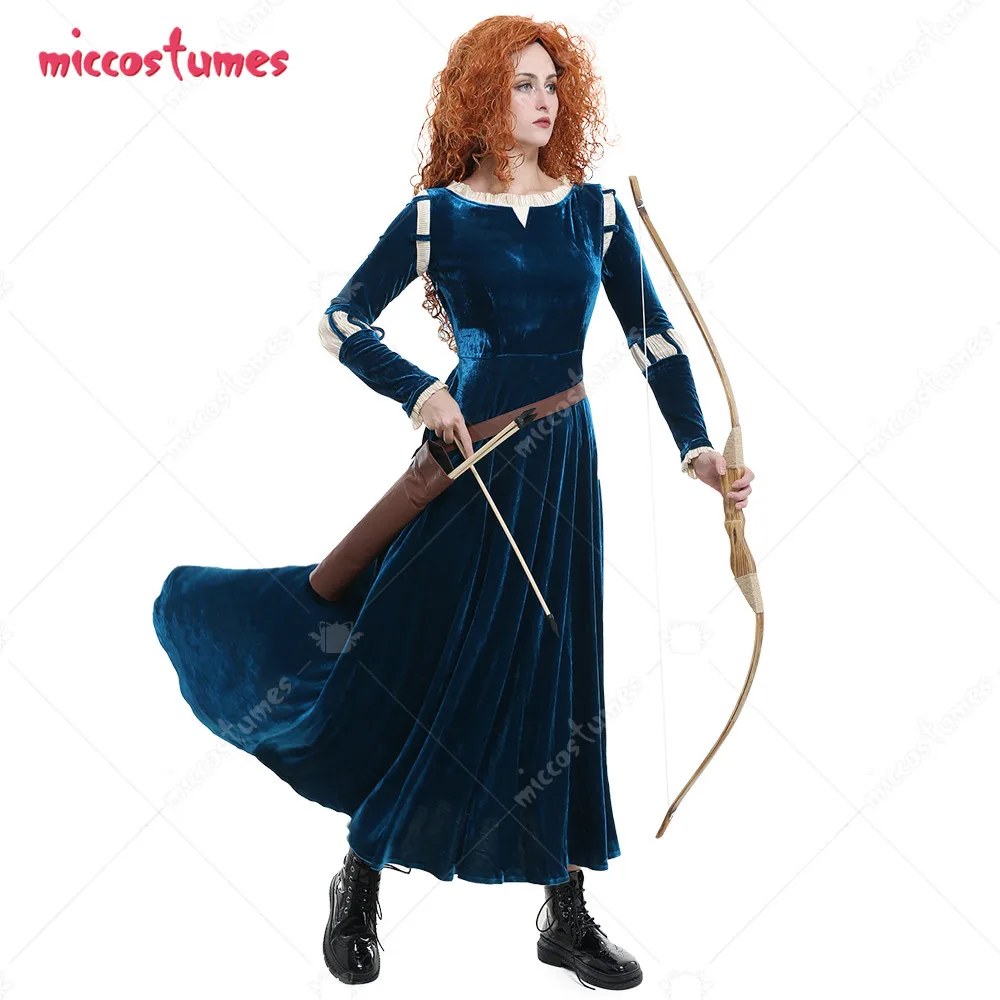 Adult Princess Blue Long Dress Women Costume for Cosplay Halloween Party 