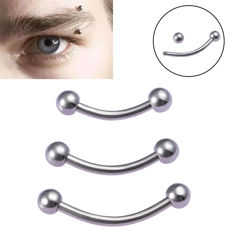 Conjunto De Piercing De Sobrancelha De Titânio, Brinco Industrial De  Cartilagem, Língua, Lábio, Nariz, Septo, Anel, Barra, Mamilo, Joias  Corporais, 1 Peça - Joias Para O Corpo - AliExpress