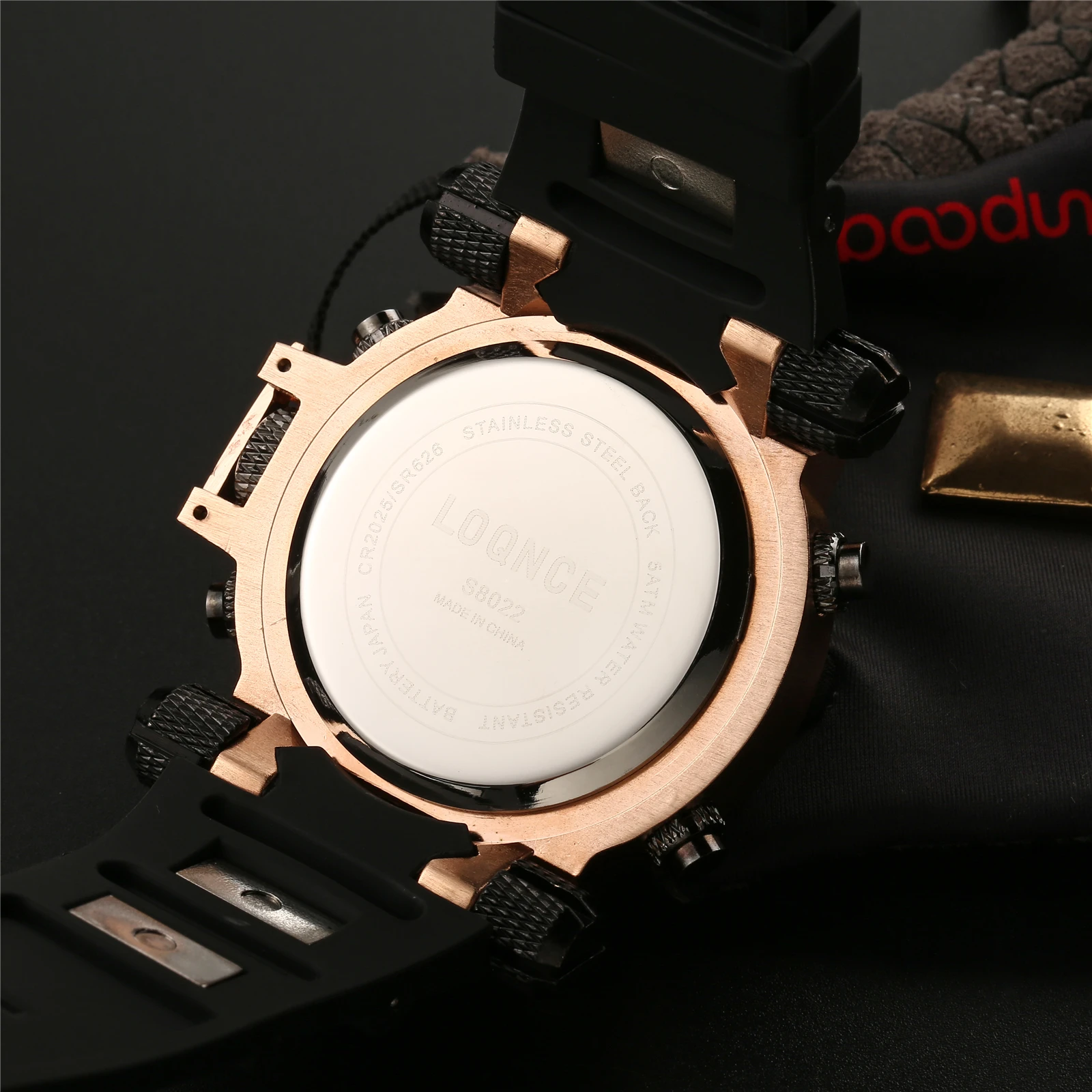 LOQNCE S8022 New Men's Watch Quartz Electronic Dual Movement Alarm Clock Calendar Week Multifunctional Men's Waterproof Watches